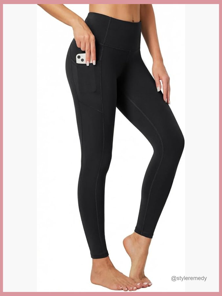 High Waisted Yoga Leggings With Pockets Tummy Control Compression Pants